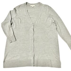 Sejour V-Neck Button-Up Cardigan – Women’s 2X – Gray – 50% Wool / 50% Acrylic